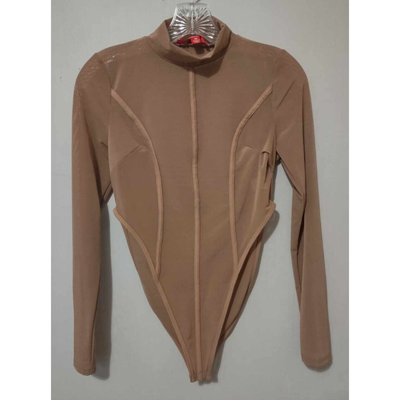 Celebrity Fashion Tops - Celebrity Fashion by Hera Collection Nude Mesh Bodysuit Size M
